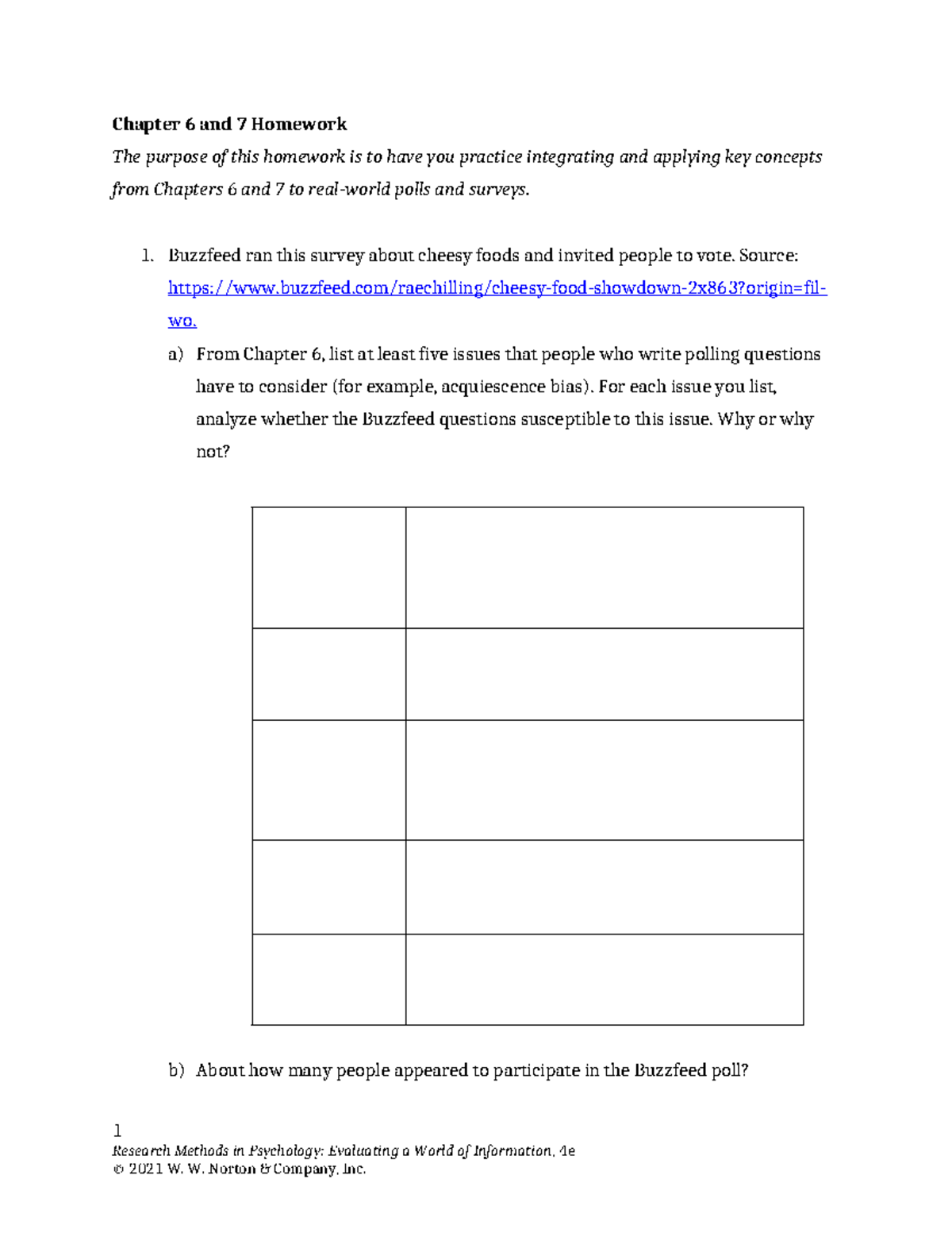 Chapters 6 & 7 Homework: Analyzing Polls & Survey Methods - Studocu