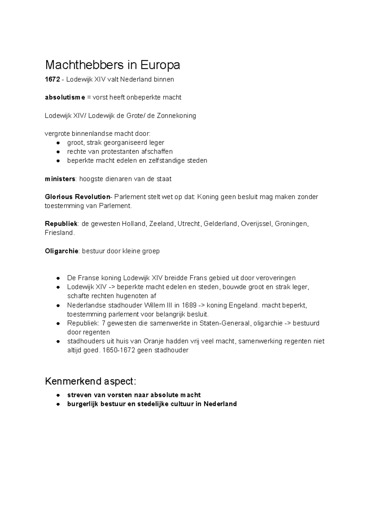 Machthebbers In Europa 1672 Lodewijk Xiv En Absolutisme Studeersnel