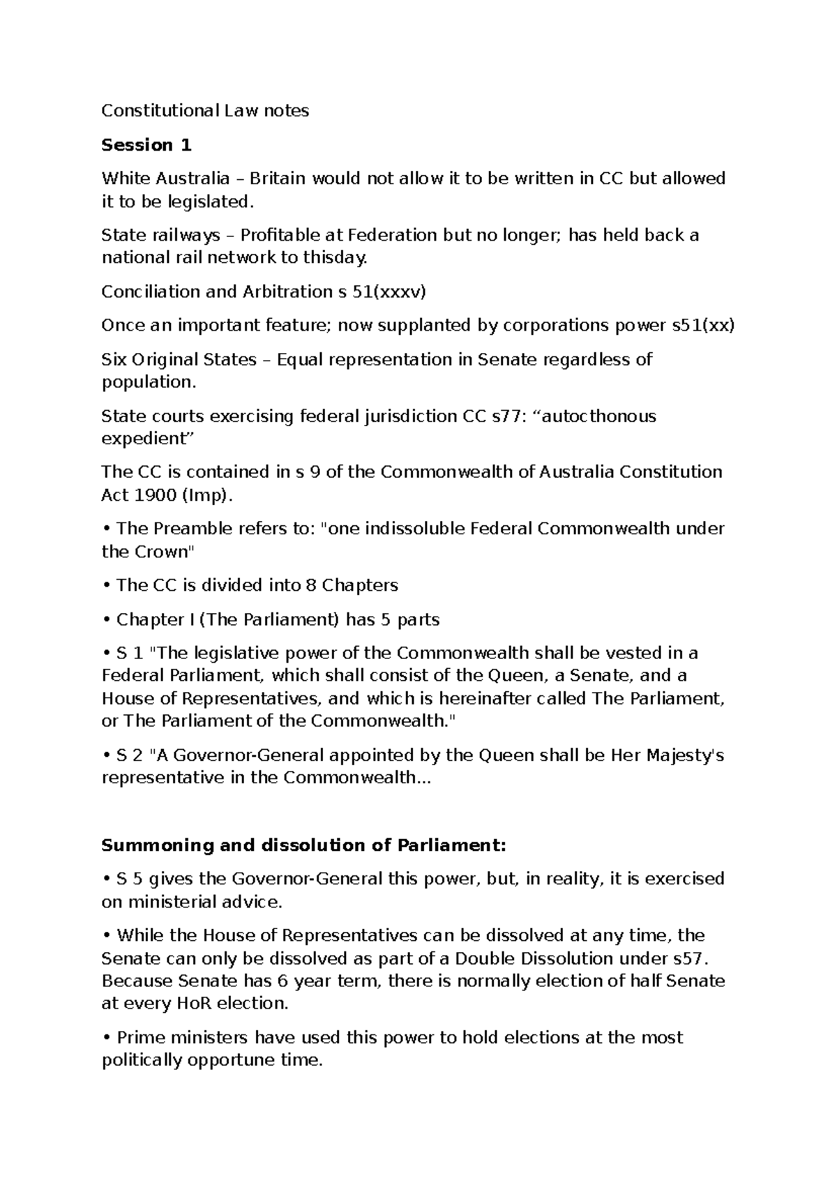 Constitutional Law Notes: Key Concepts and Case Studies (CC) - Studocu