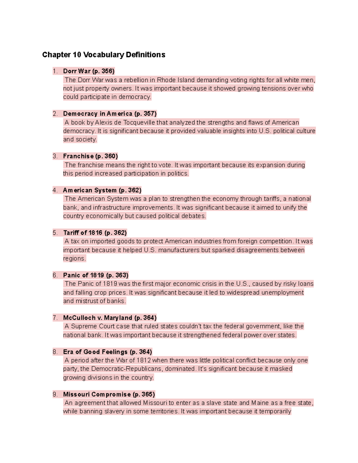 HIST 101: Chapter 10 Vocabulary Definitions and Key Concepts - Studocu