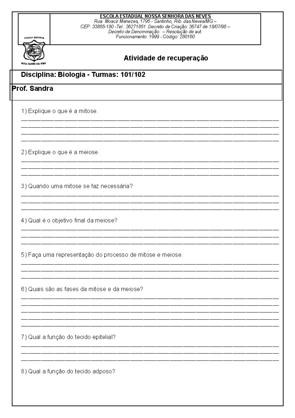 Atividades sobre o Reino Monera - Bio1 - Studocu