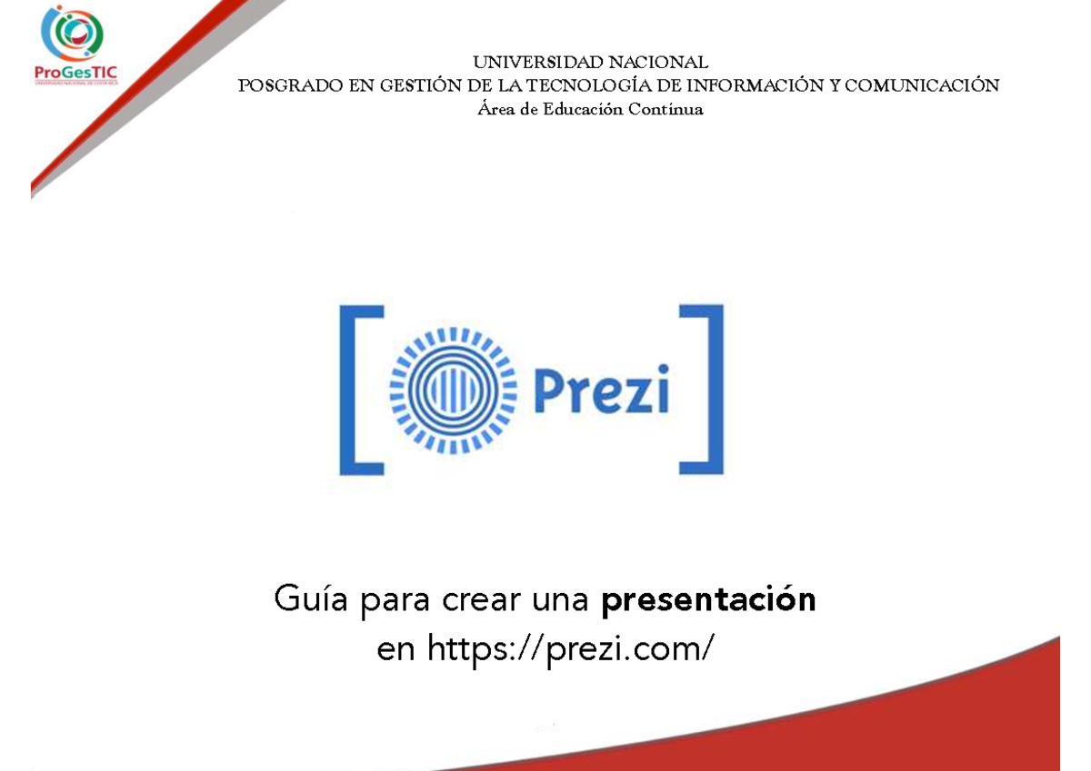 Guía para Crear Presentaciones en Prezi - Posgrado TIC - Studocu