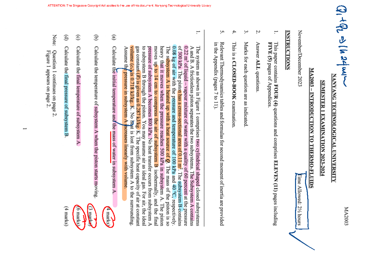 MA2003 Lecture Notes for Semester 1 (2023-2024) - Studocu