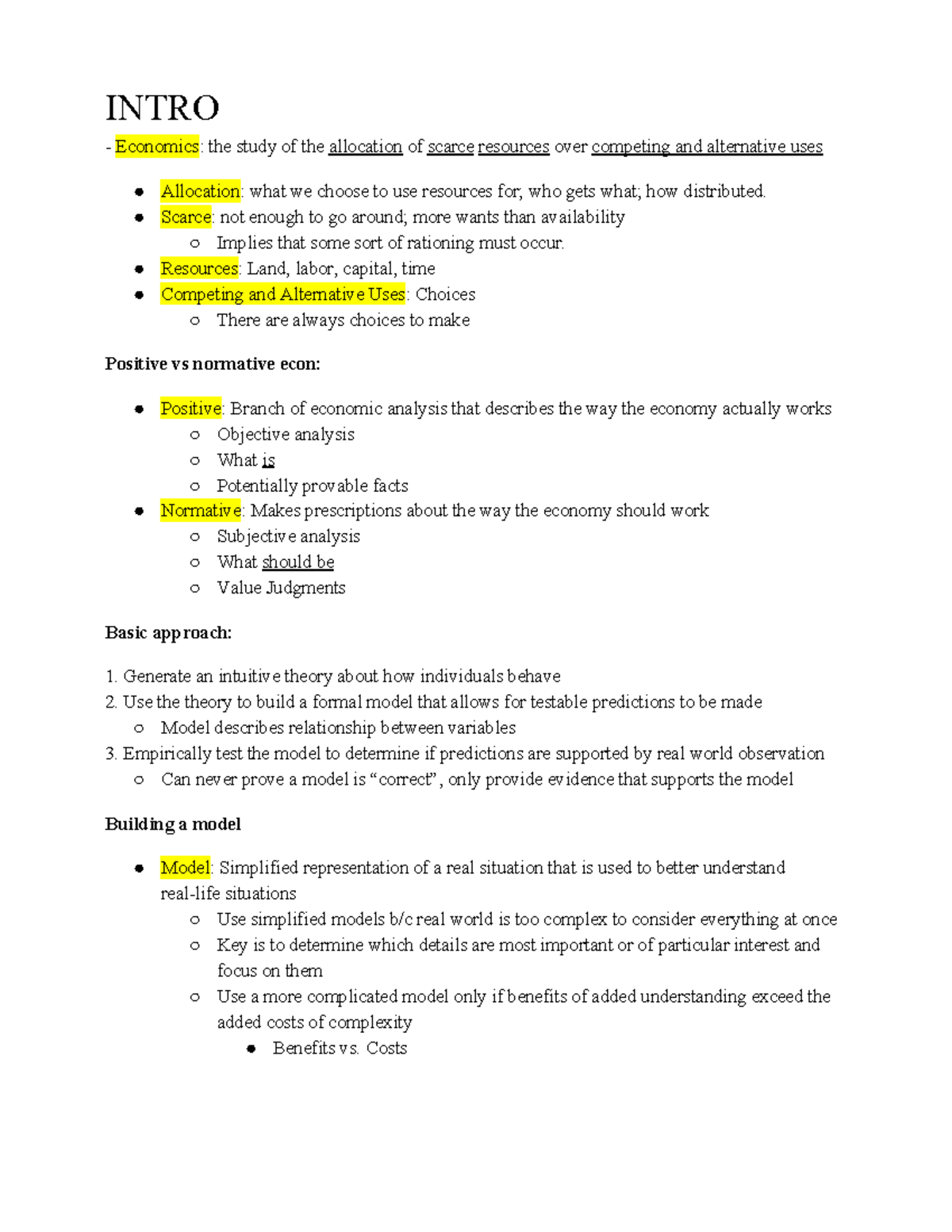 ECO 101: Exam 1 Study Guide on Economic Principles and Concepts - Studocu