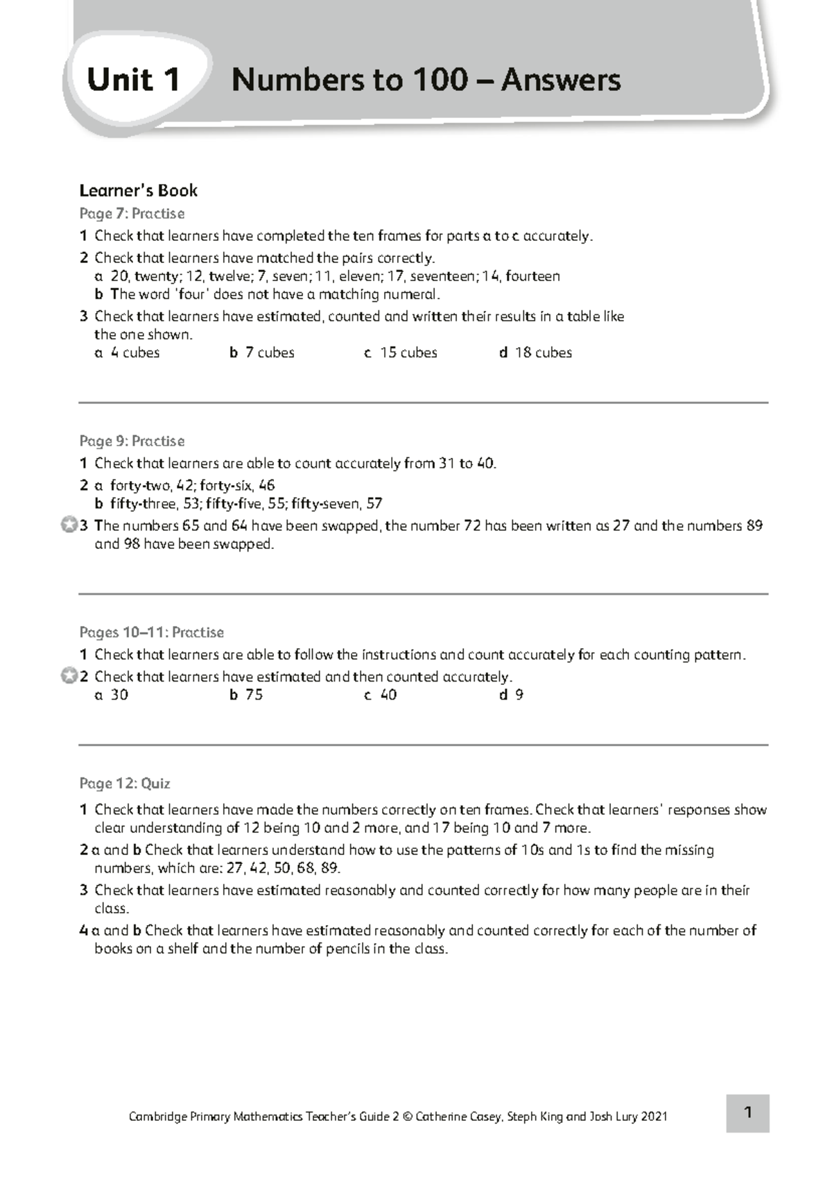 301177 Cambridge Primary Maths Workbook 2 Answers - Studocu