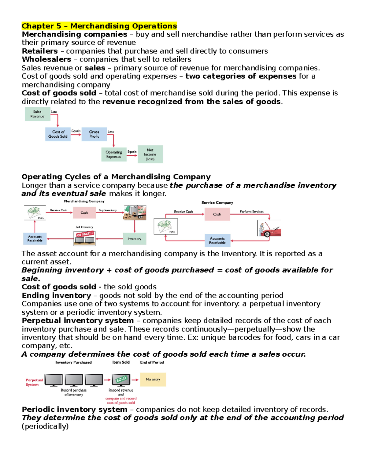 Chapter 5 - Merchandising - Chapter 5 – Merchandising Operations ...