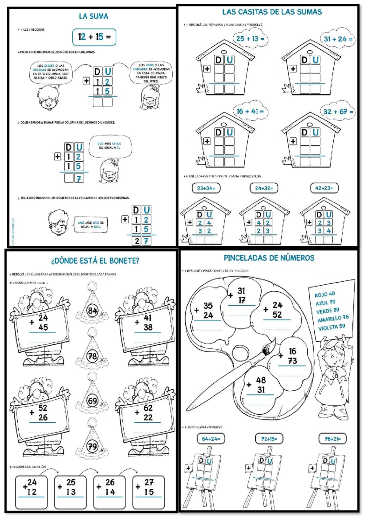 LAS CASITAS DE LAS SUMAS Y RESTAS: EJERCICIOS Y RESOLUCIONES - Document Preview