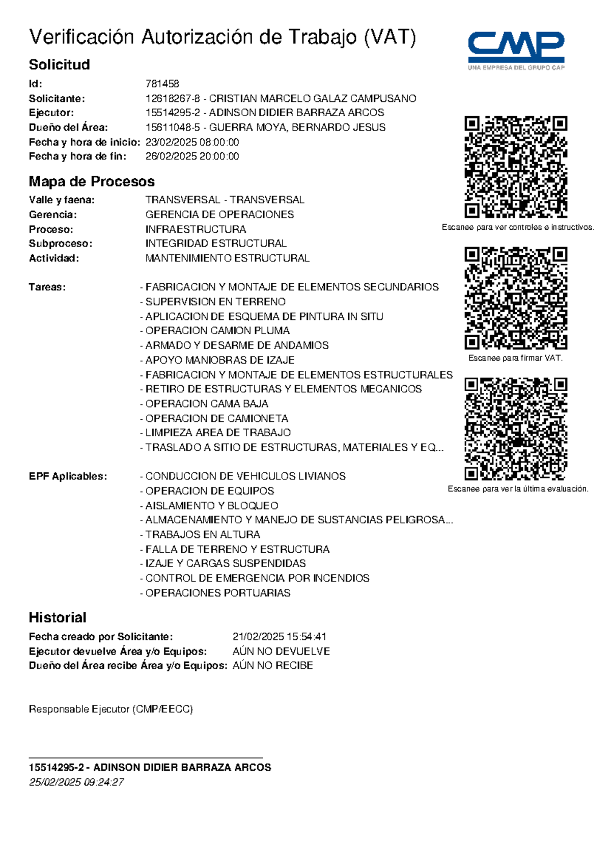 VAT 781458 - VAT2 - Escanee para ver controles e instructivos. Escanee ...