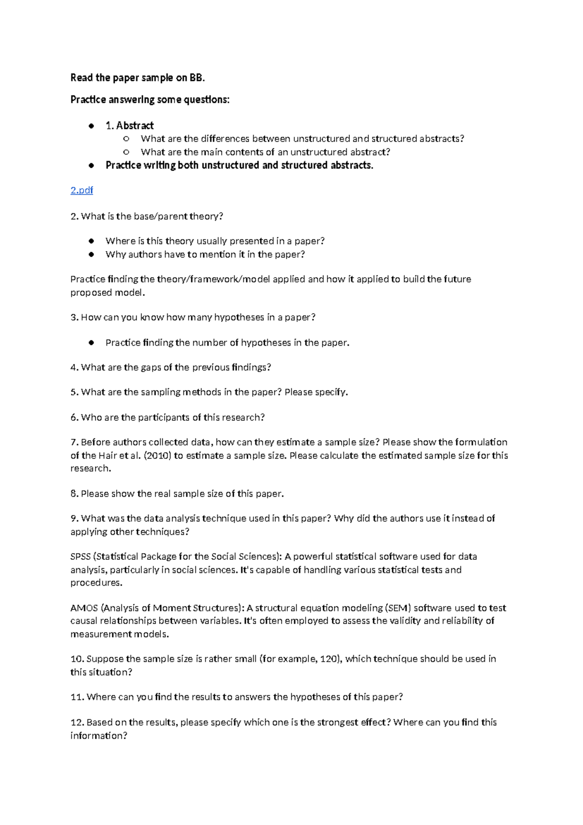 Final Exam Study Guide for ADMS 1234: Abstracts, Theories, and Methods ...