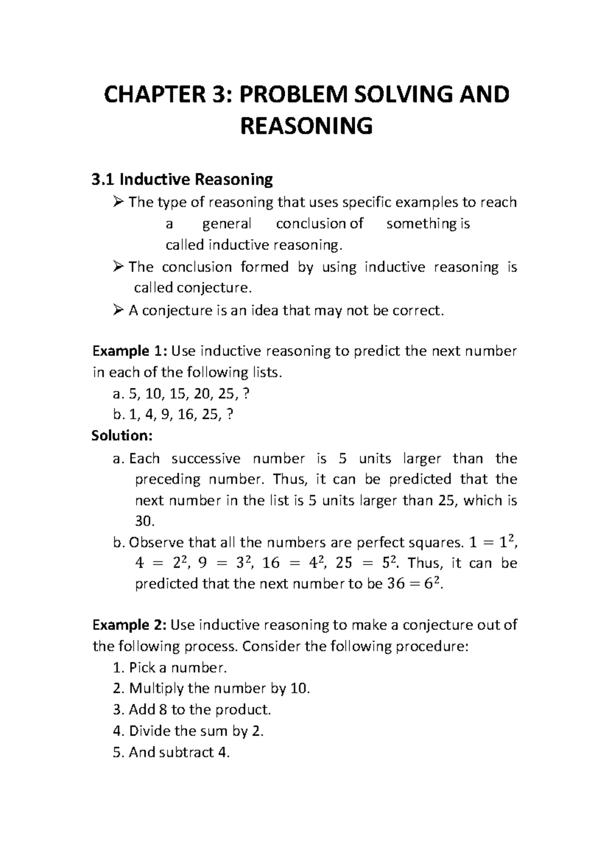 Chapter 3 - Inductive and Deductive Reasoning Techniques - Studocu