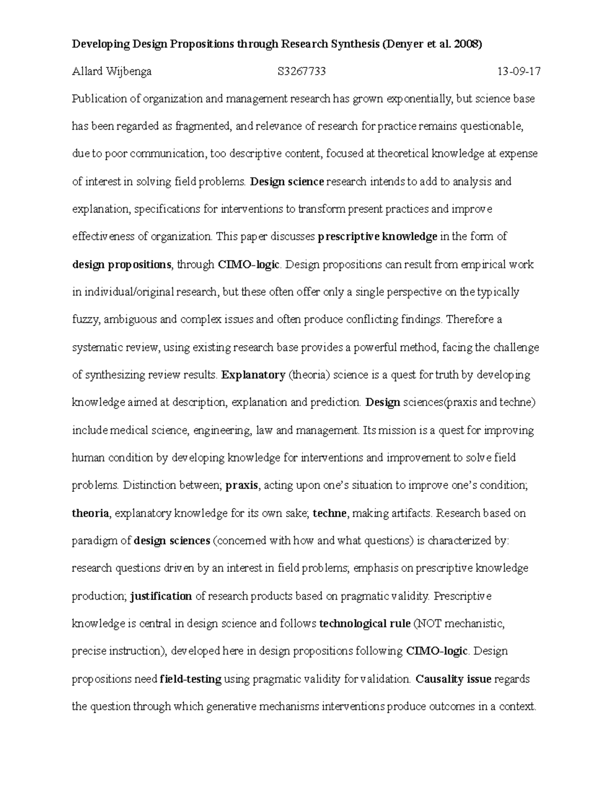 S3267733 Summary of Design Propositions & Research Synthesis Techniques ...