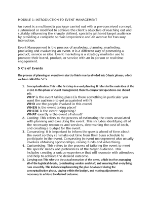 Principles OF Event Management - IV Semester B 4 OF EVENT MANAGEMENT ...