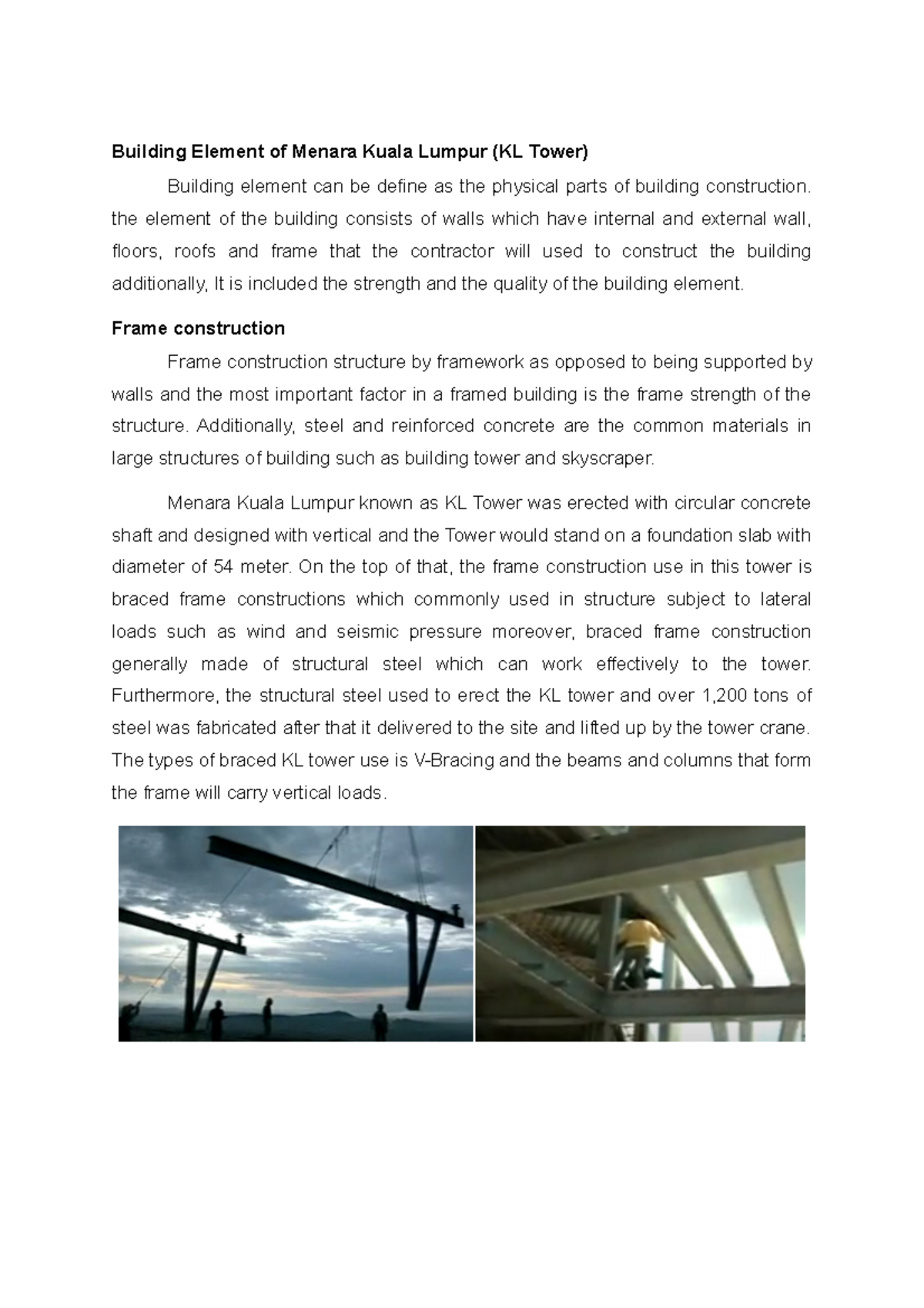 Building Element of Menara Kuala Lumpur - the element of the building ...