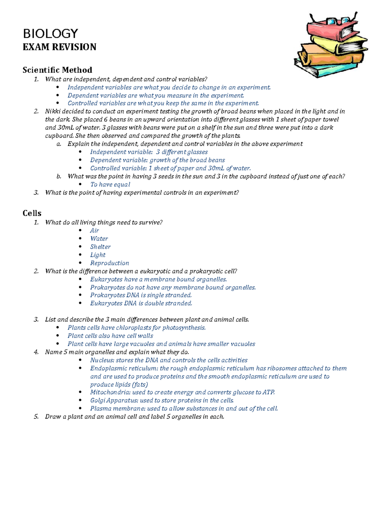 BIO-101 Final Exam Revision: Key Concepts and Important Topics - Studocu