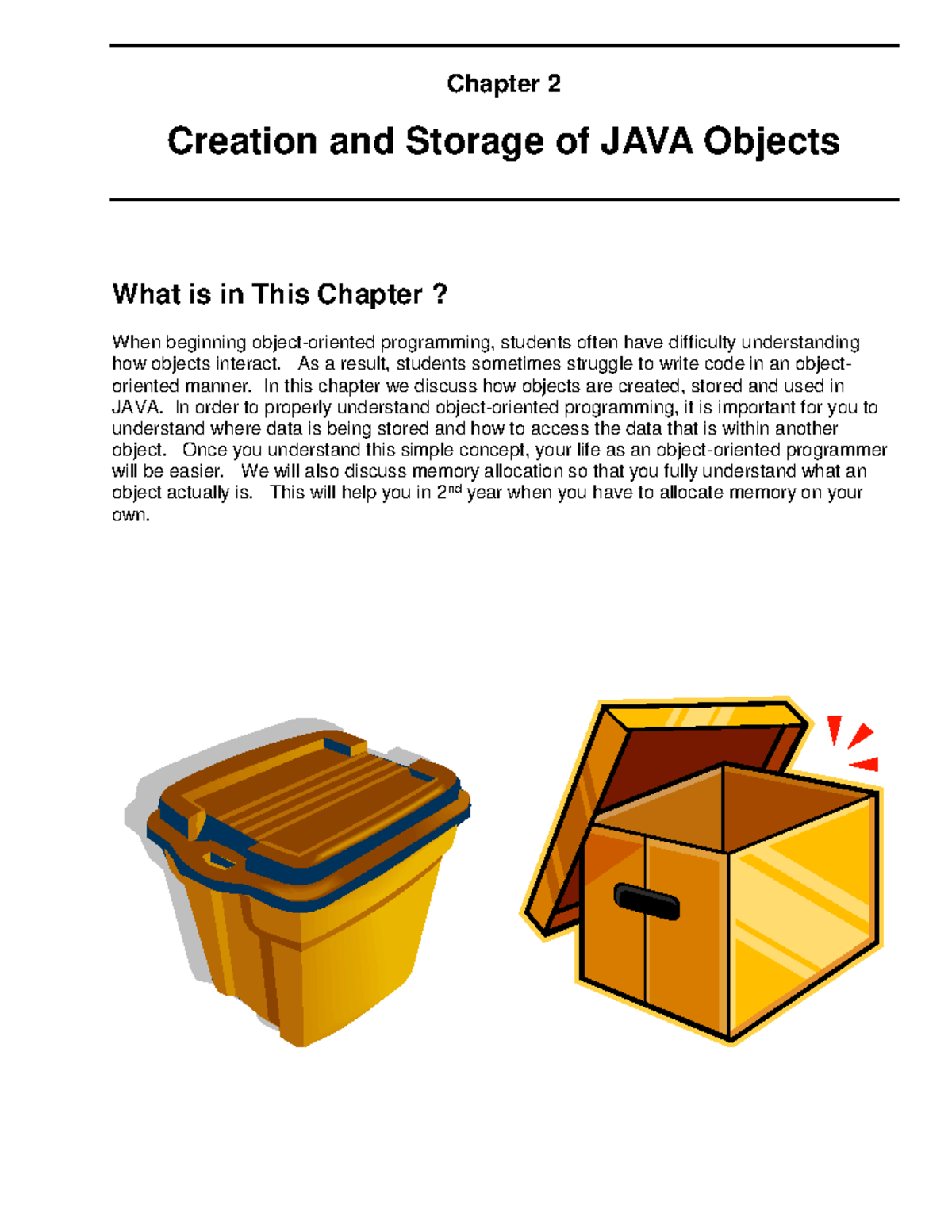 **Java OOP: Creation & Storage of Objects - Ch2 Overview** - Studocu
