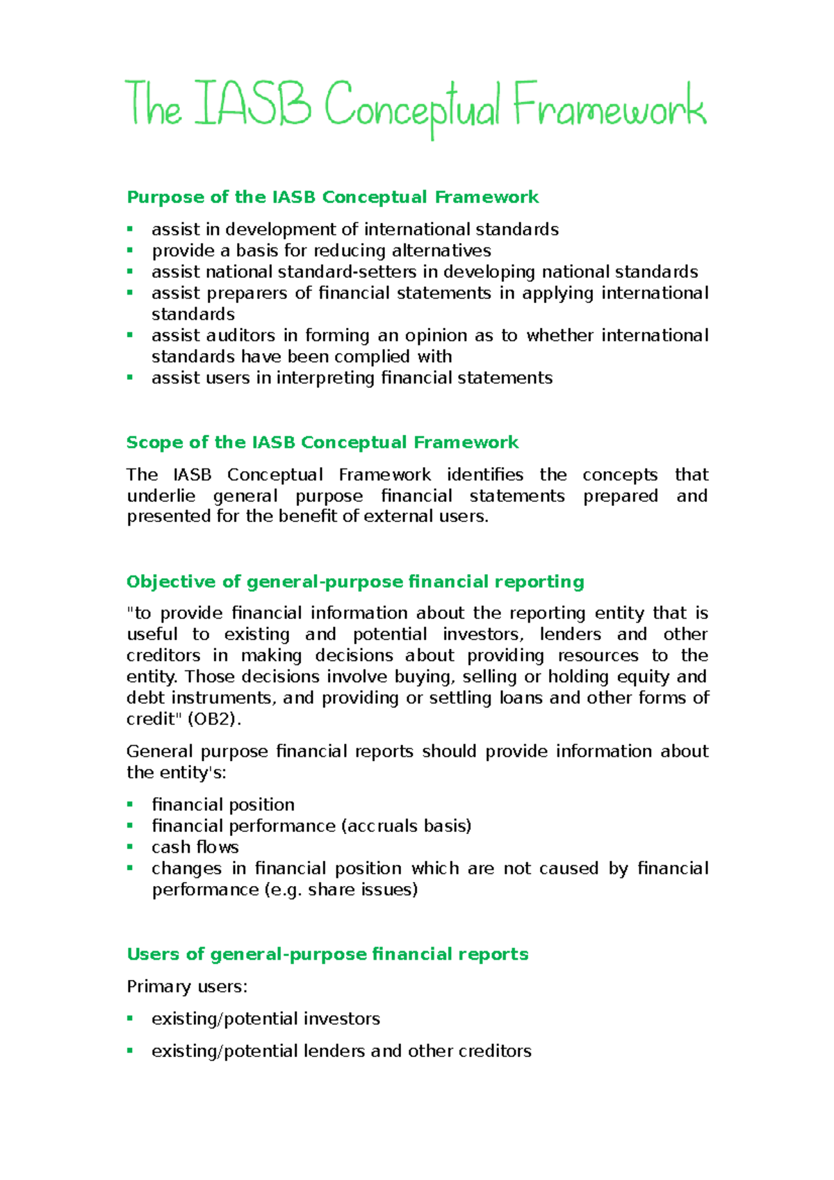 Iasb Framework