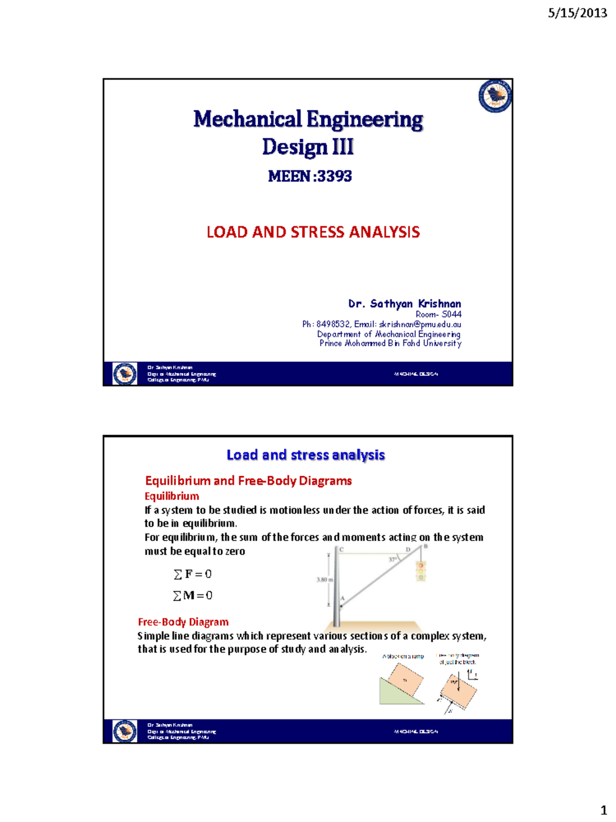 MECHANICS OF MACHINES - Dr. Sathyan KrishnanDept. of Mechanical ...