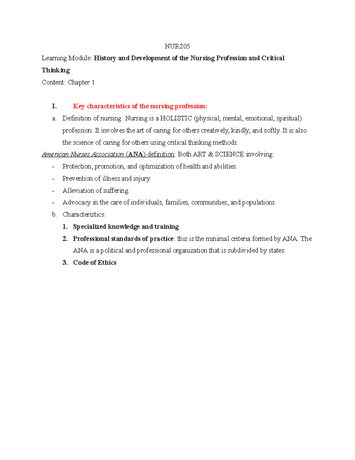 NUR205 Exam 1 Study Guide: Key Concepts in Nursing Practice - Studocu