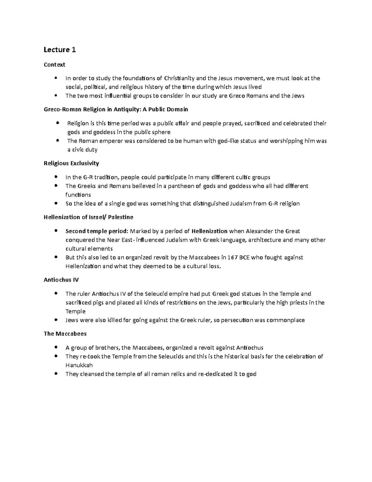 Catholic studies - Lecture 1 Context In order to study the foundations ...