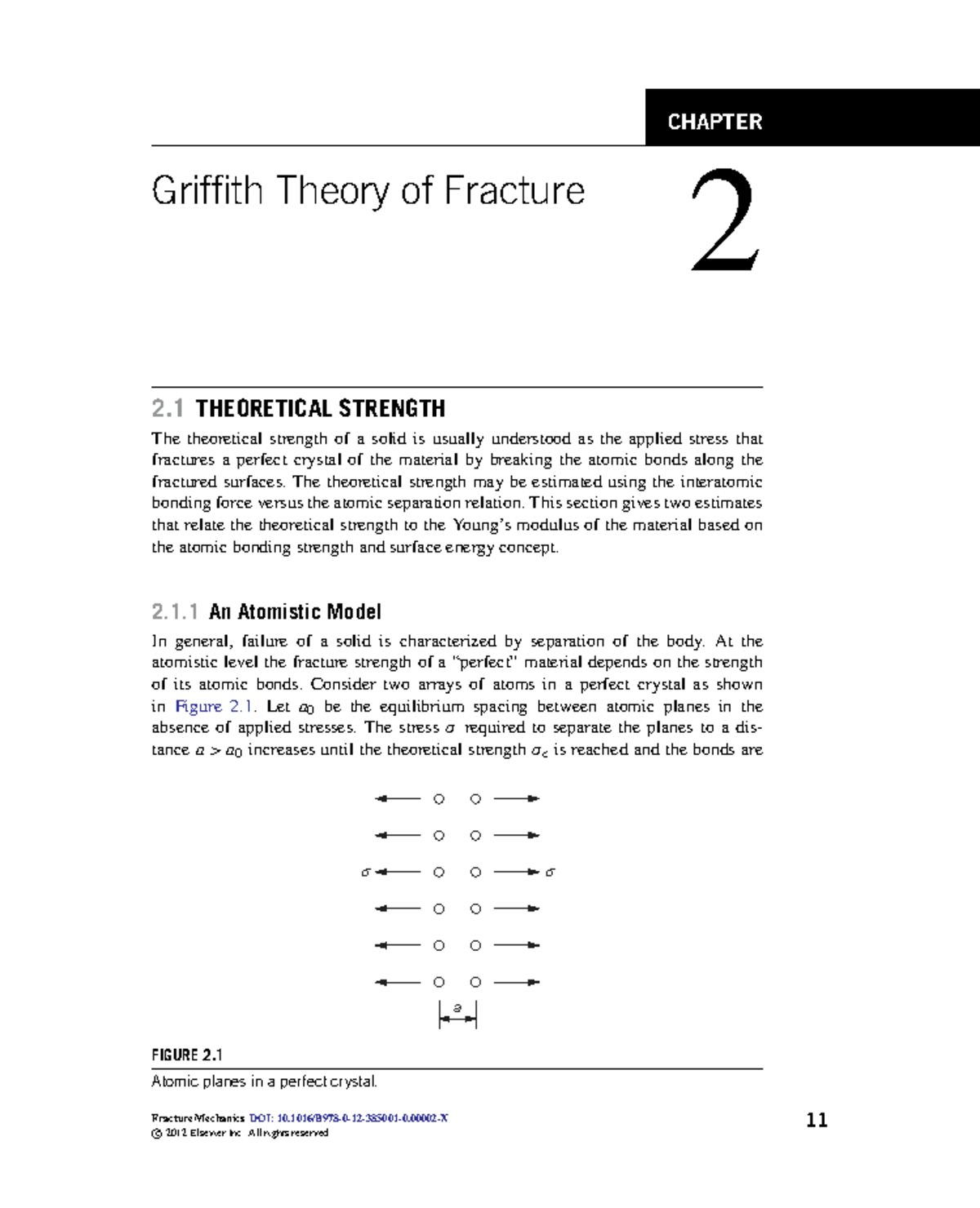 CHAPTER 2 Griffith Theory of Fracture: Theoretical Strength and Energy ...