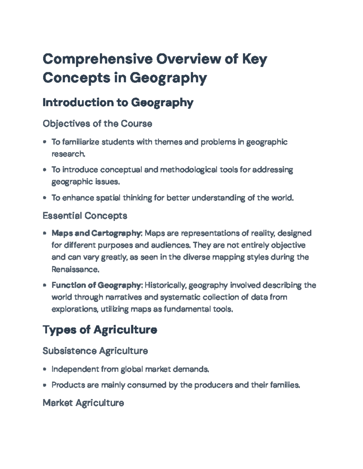Comprehensive Geography Concepts and Theories - GEOG 101 Overview ...