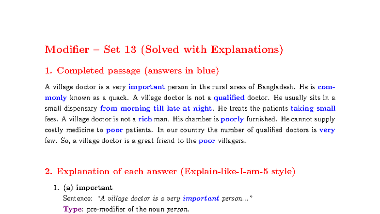 Modifier Set 13: Detailed Explanations and Examples - Studocu