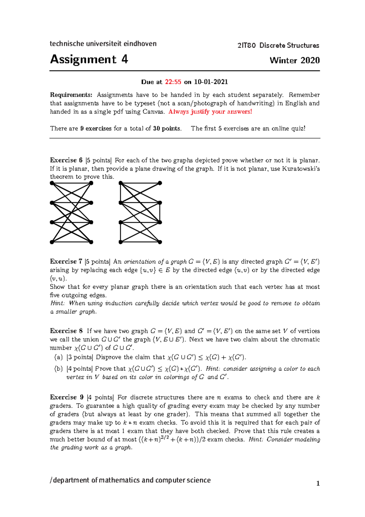 2IT80 A4 - Discrete Structures Assignment 4 Winter 2020 - Studeersnel