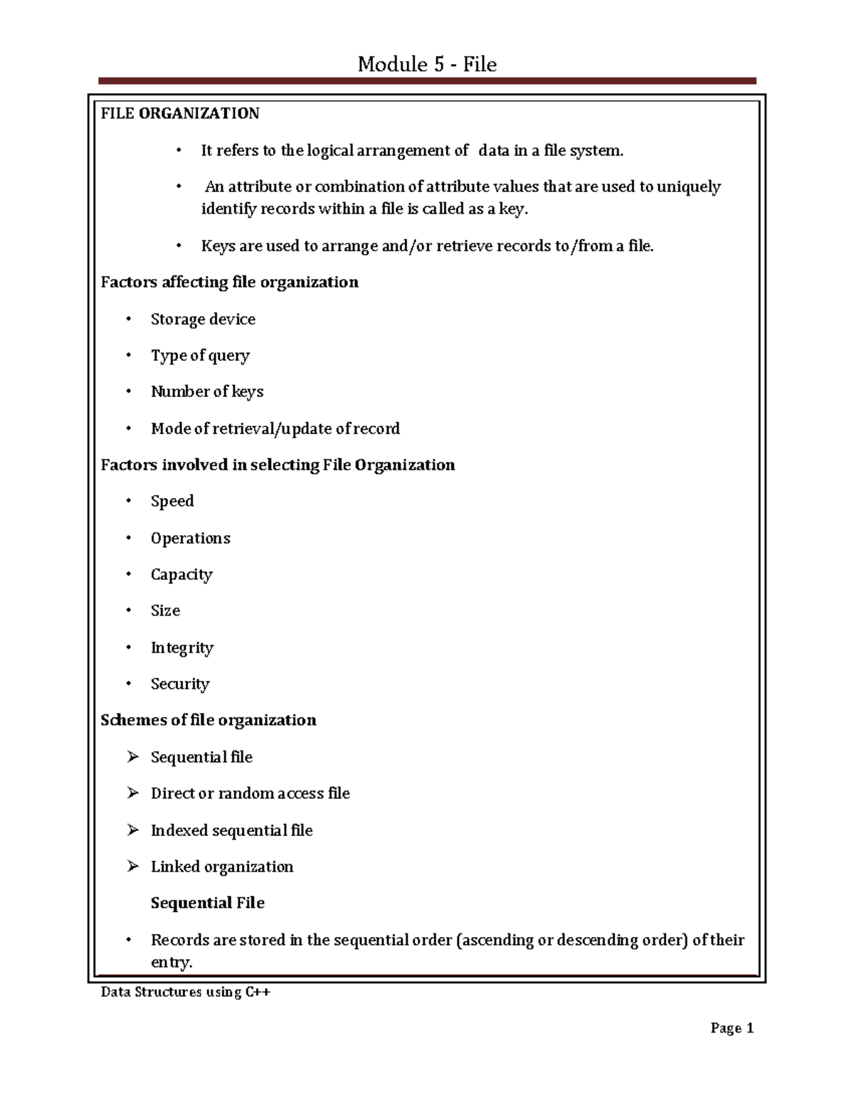 File Organization Concepts in Data Structures: C++ Insights (Module 5 ...