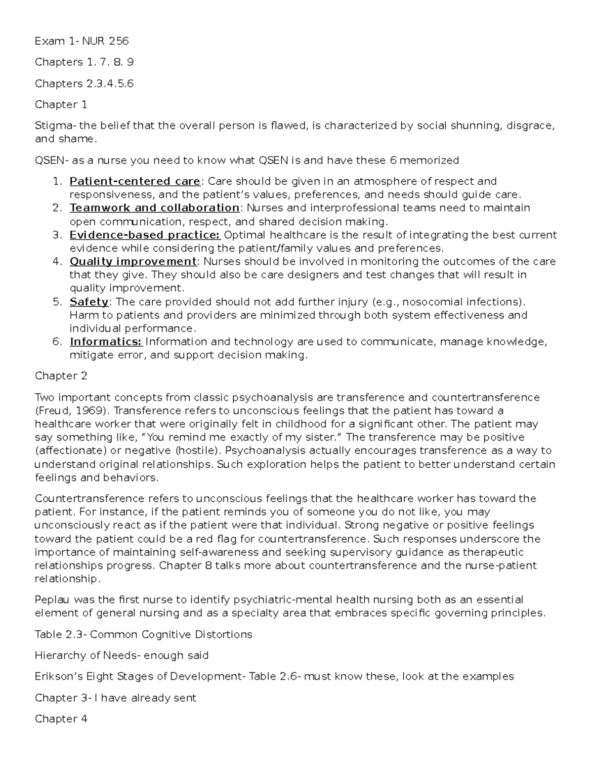 NUR 253 Exam 1 Study Review: Key Concepts & Mental Health Insights ...