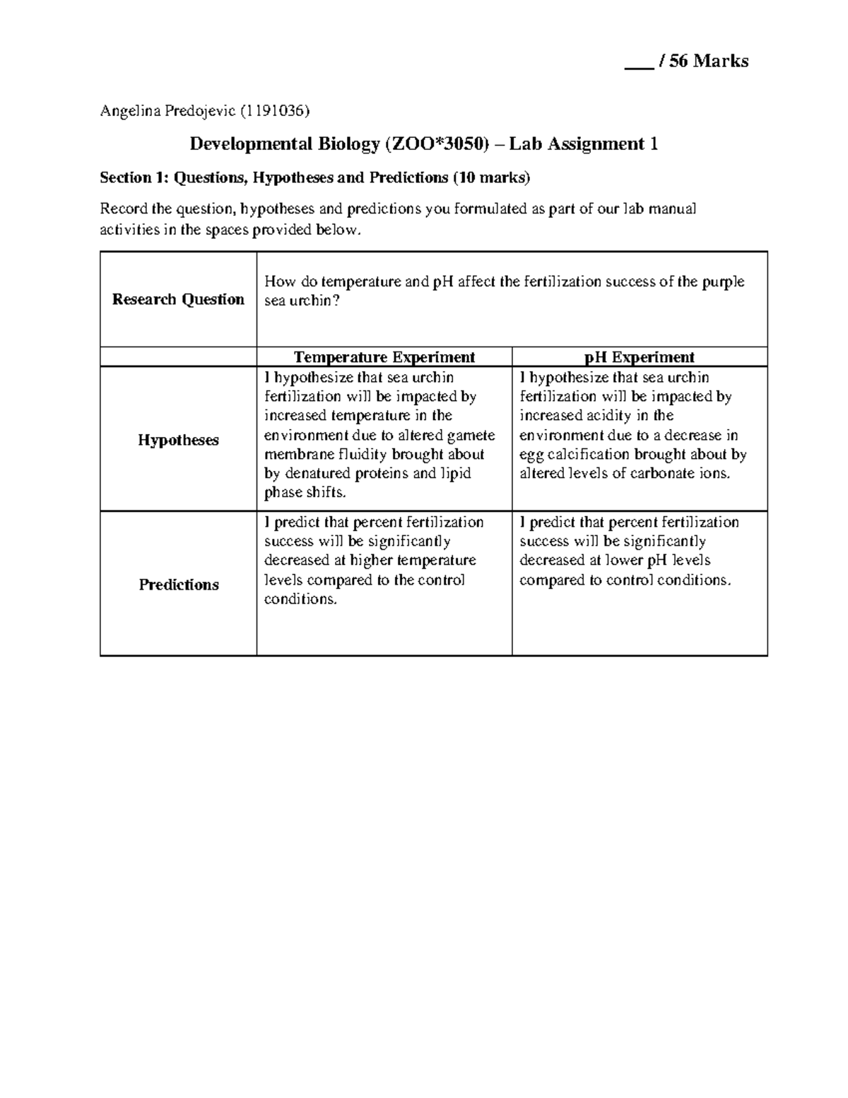 lab assignment 1 - Angelina Predojevic (1191036) Developmental Biology ...
