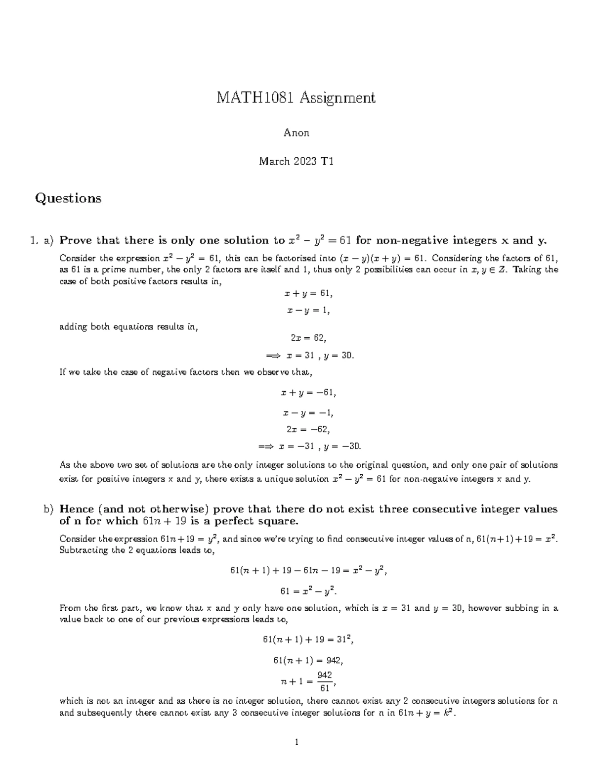 MATH1081 Final Assignment Submission by Priyanshu Mishra - Studocu