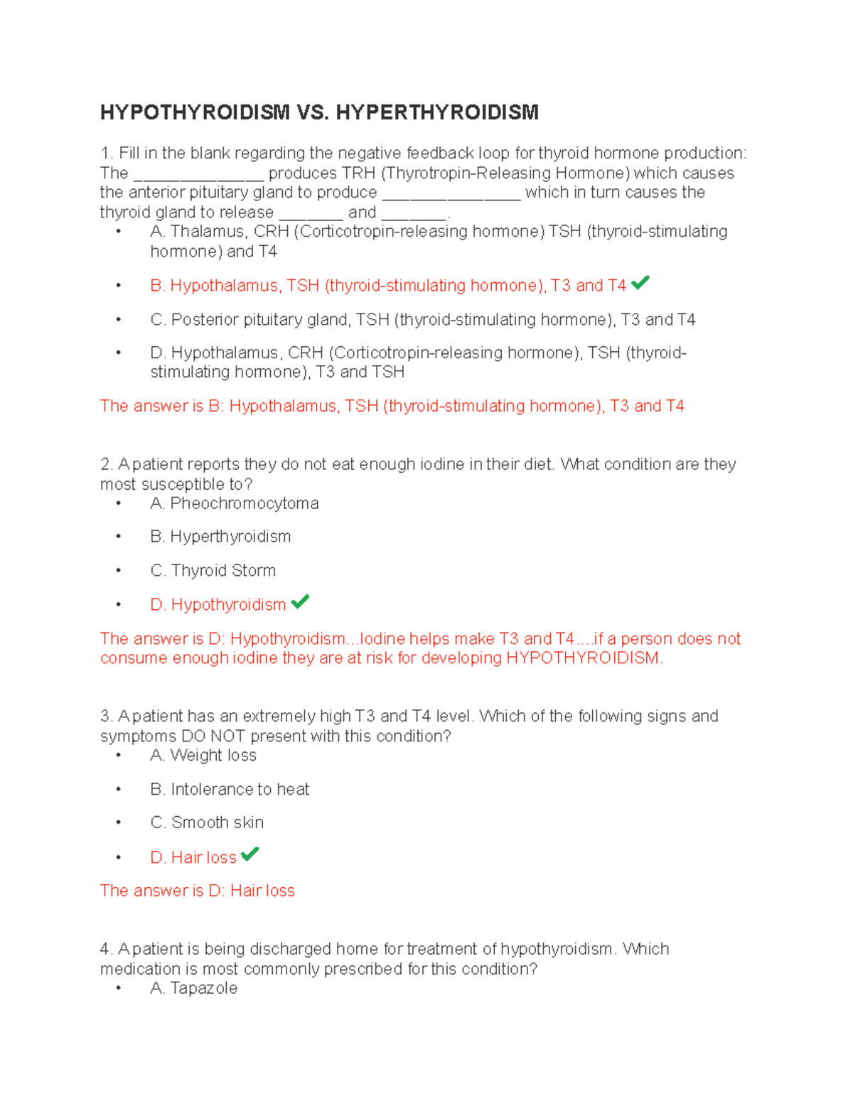 Thyroid Disorders Midterm Study Guide - NCM-116 - Studocu