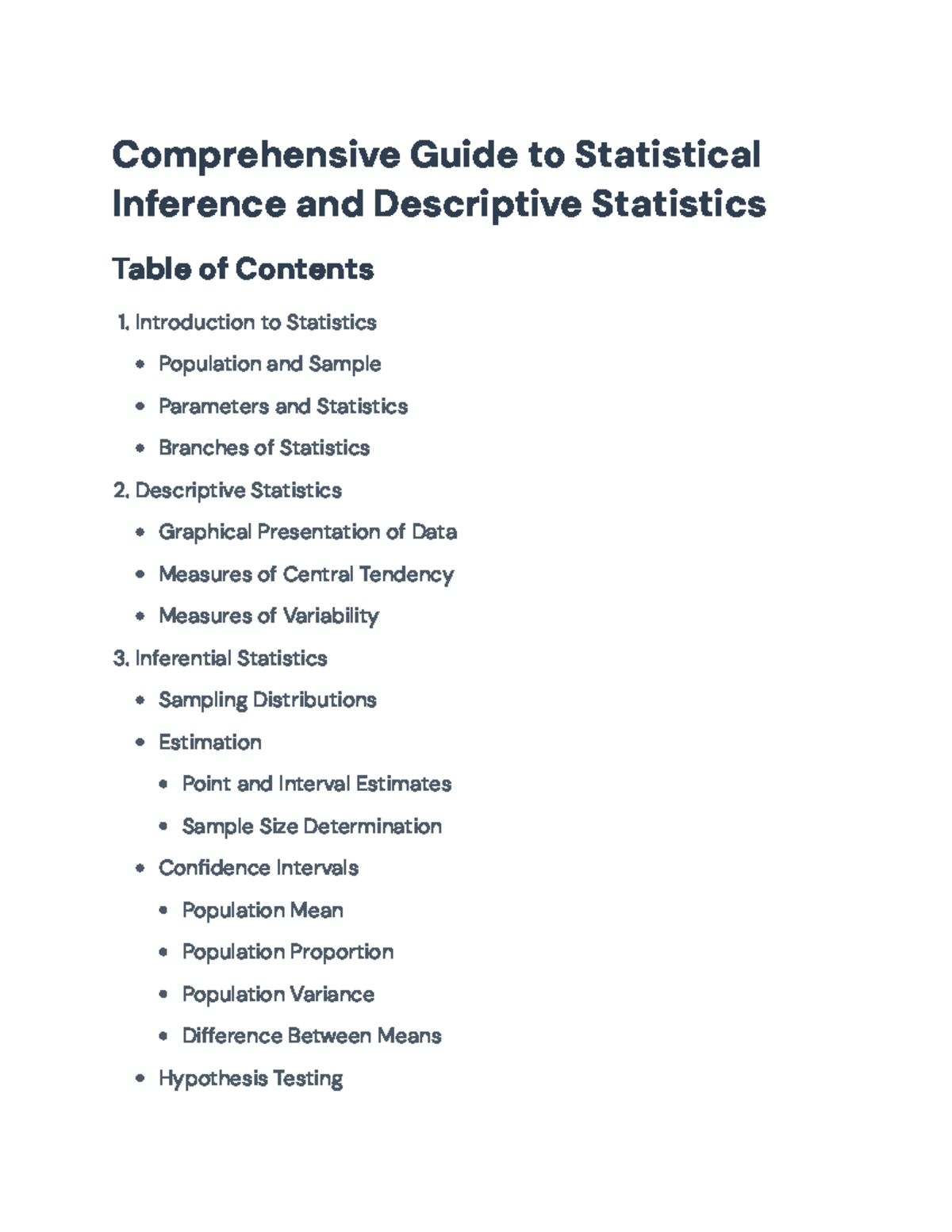 Comprehensive Guide to Statistical Inference and Descriptive Stats ...