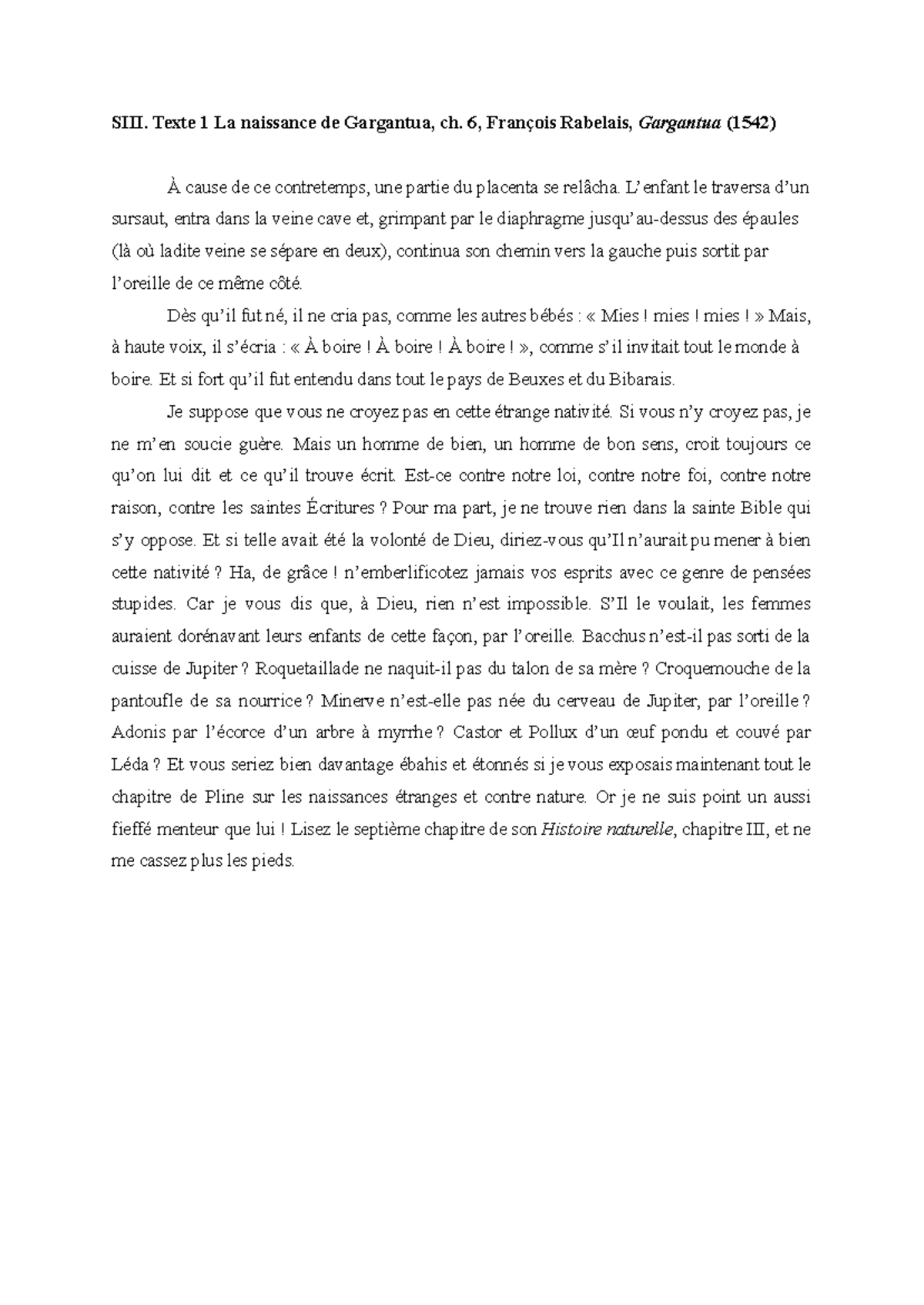 La Naissance De Gargantua Analyse Linéaire www.studocu.com