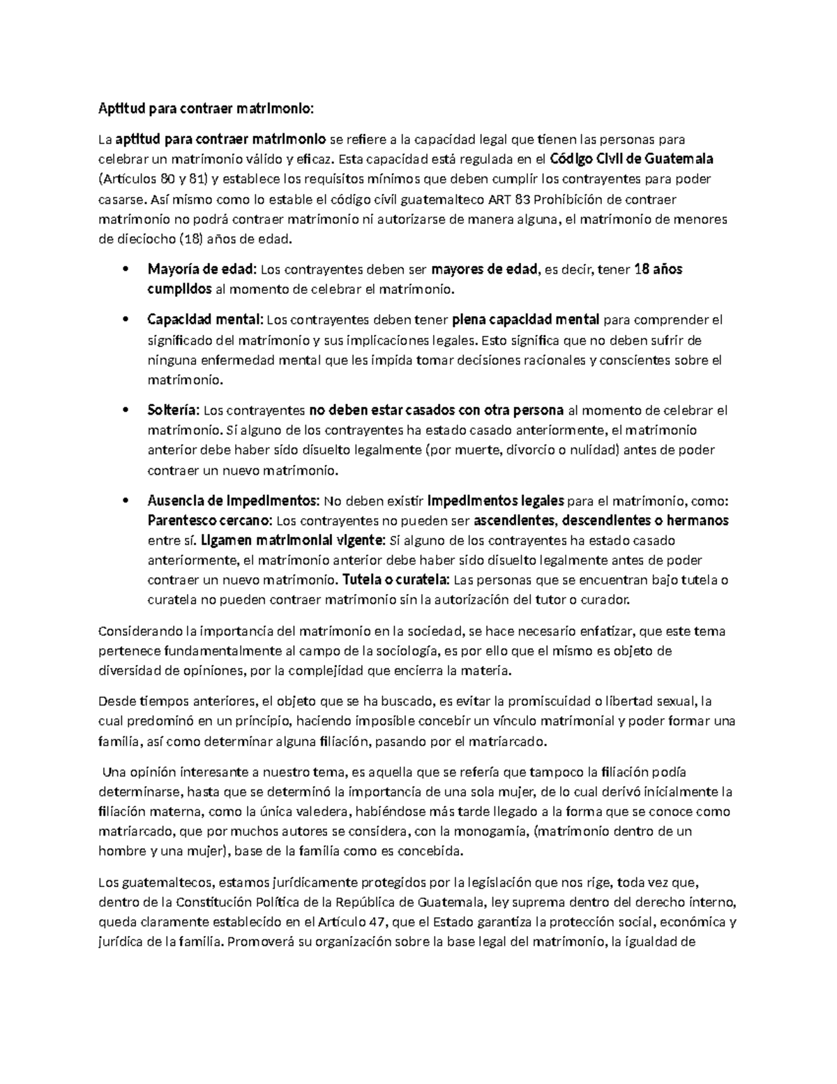 Aptitud para Contraer Matrimonio según el Código Civil Guatemalteco ...