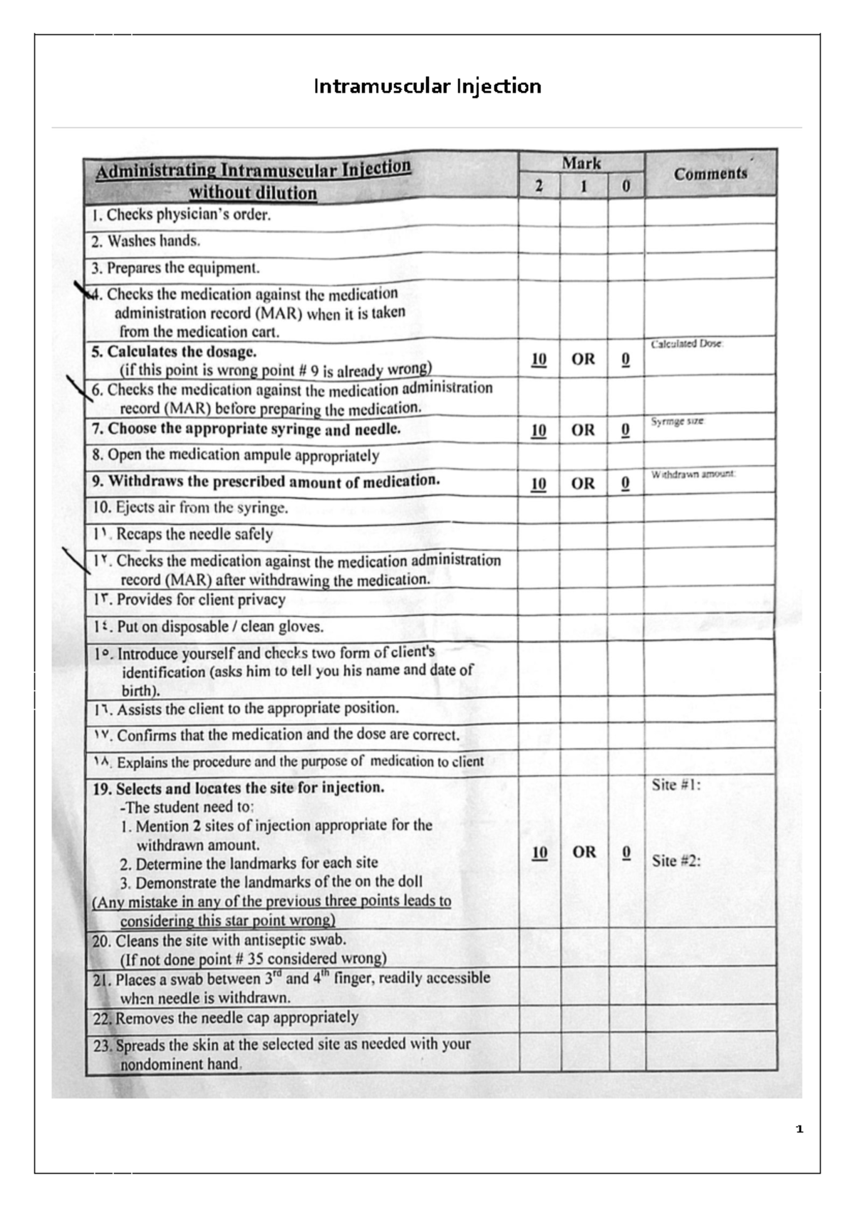 IM (2019) - Intramuscular Injection Procedure Guide - Studocu