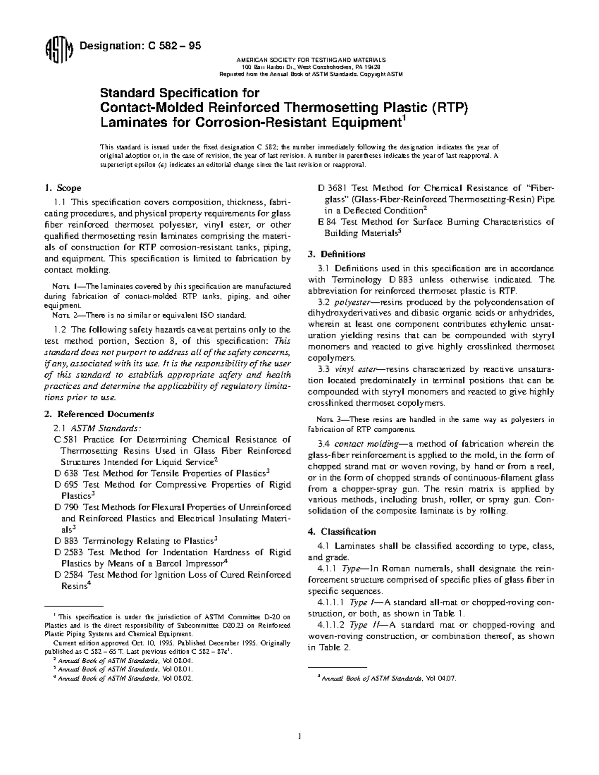 ASTM C 582 Standard Specification for RTP Laminates - Studocu