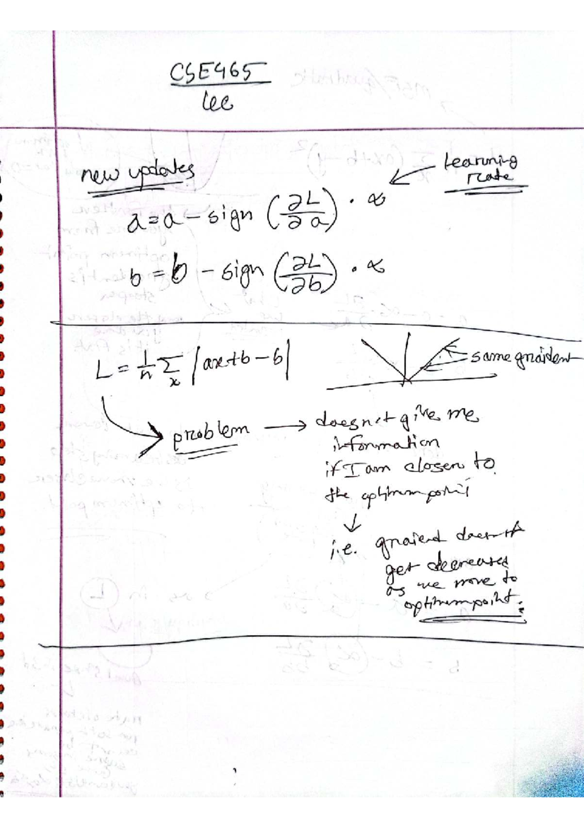 CSE465 Final Exam Notes: Gradient Descent Concepts and Updates - Studocu