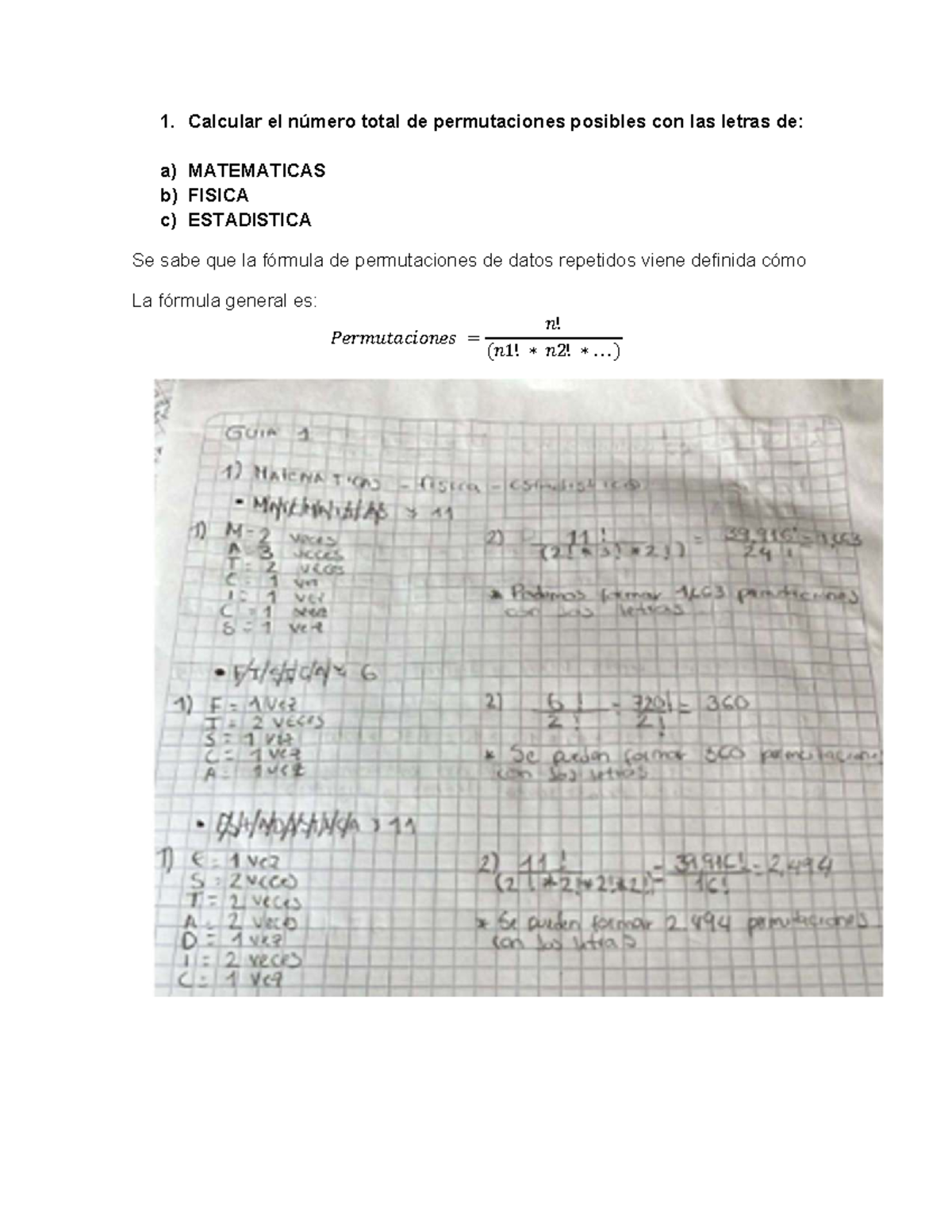 Estadística GUÍA 1: Ejercicios de Permutaciones y Combinaciones - Studocu