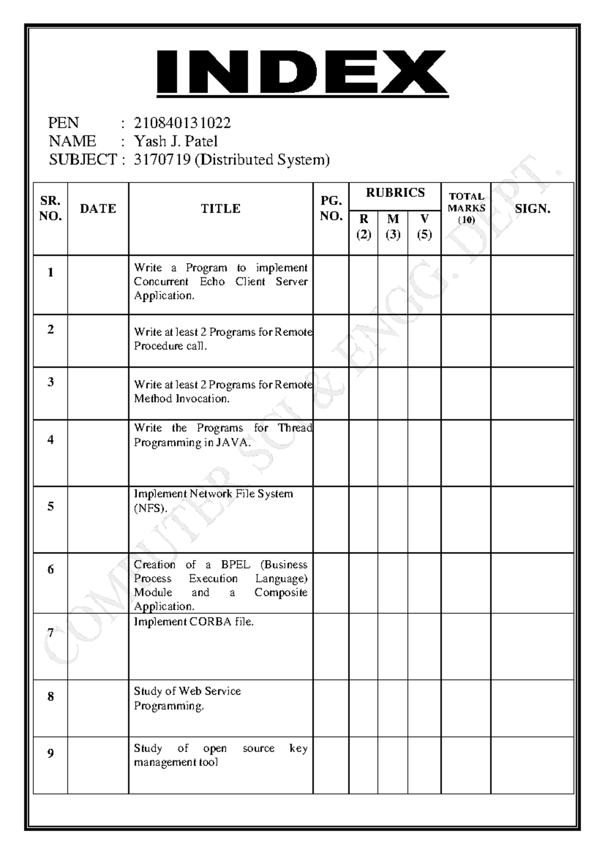 DS 3170719: Index of Key Topics for Distributed Systems - Studocu