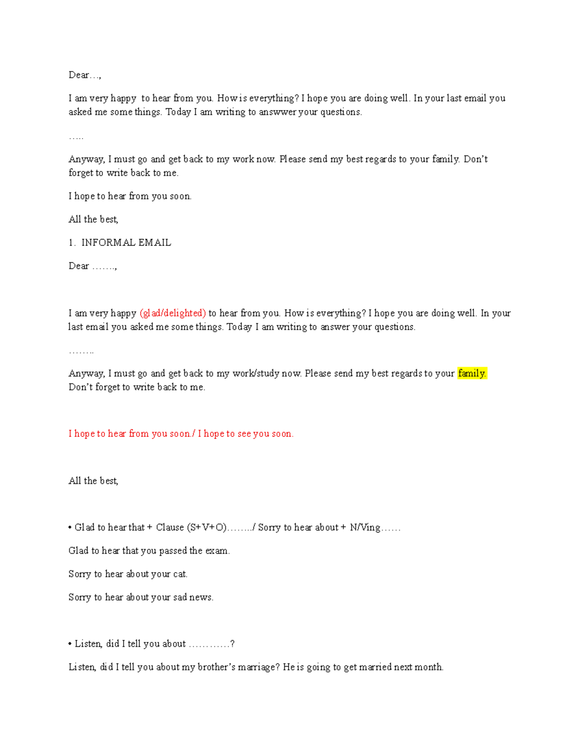 Informal Email Writing Tips and Examples - Studocu
