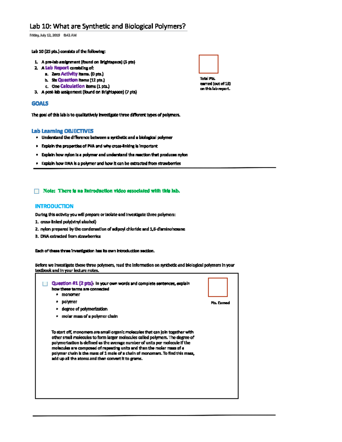 CHM115 LAB 9 Observation Notes - Spring 2023 Analysis - Studocu