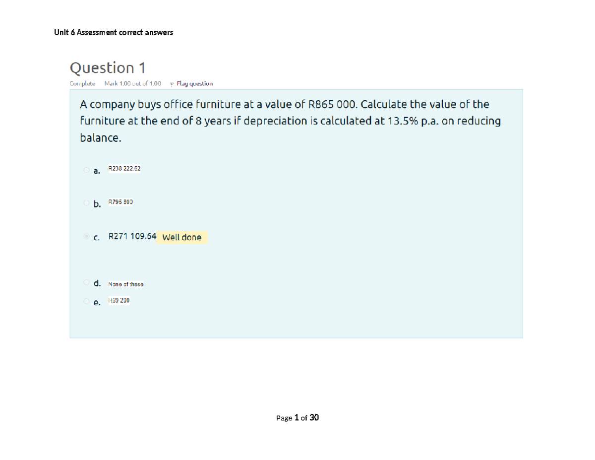 Unit 6 Assessment: Correct Answers and Explanations - Studocu
