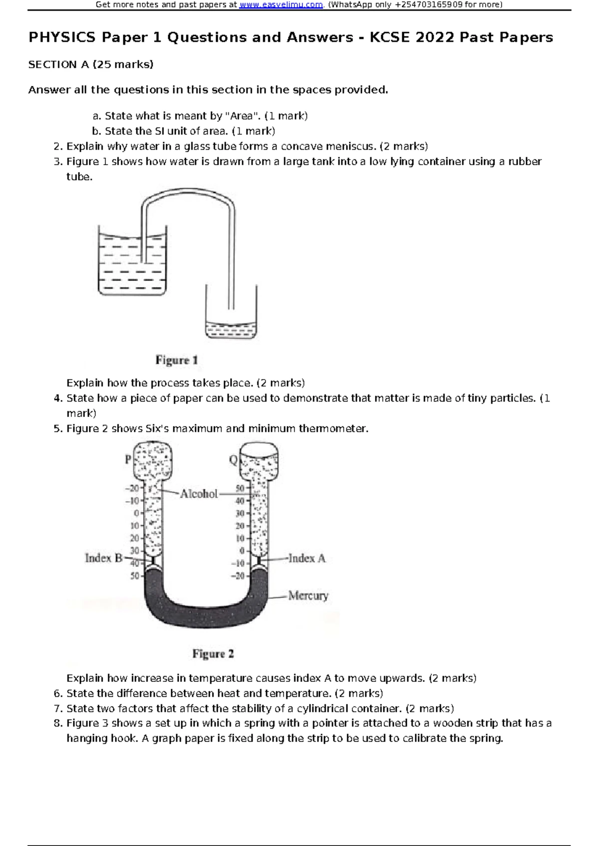 KCSE 2022 Paper 1 Solutions - Model Exam and Practice Questions - Studocu