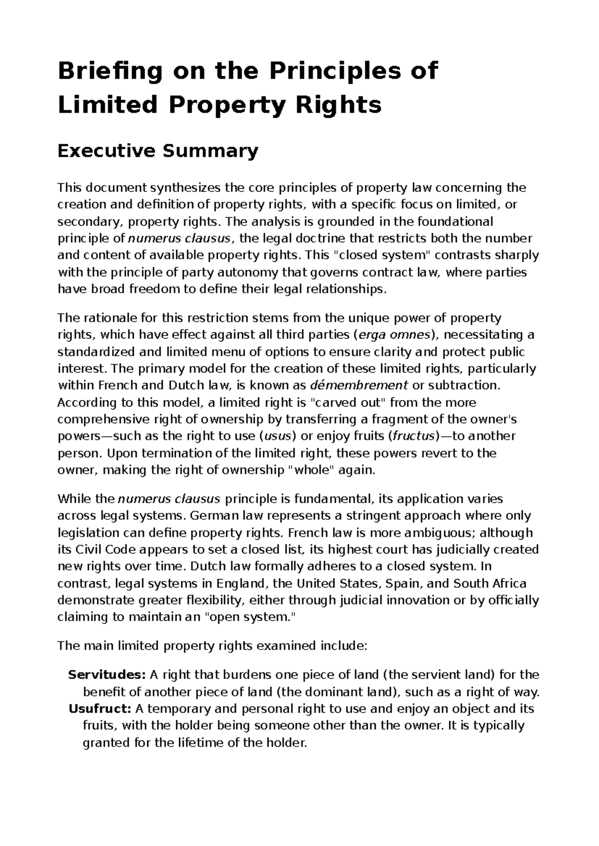 Meeting 4.1 Notes: Principles of Limited Property Rights in Private Law ...