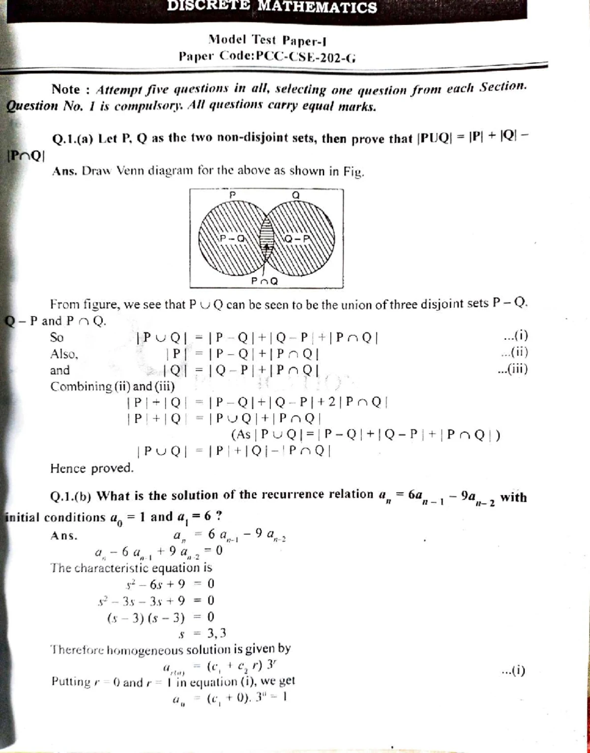 Discrete Mathematics: Set Theory Concepts and Operations - Studocu