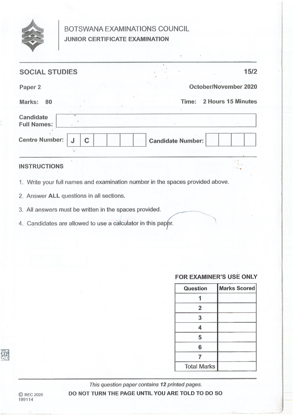 CSEC 2015 Past Paper - Social Studies Paper 02 (June 2014) - Studocu