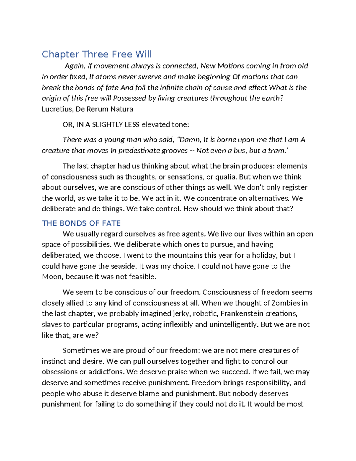 Final Exam Notes on Free Will and Compatibilism (PHIL301) - Studocu