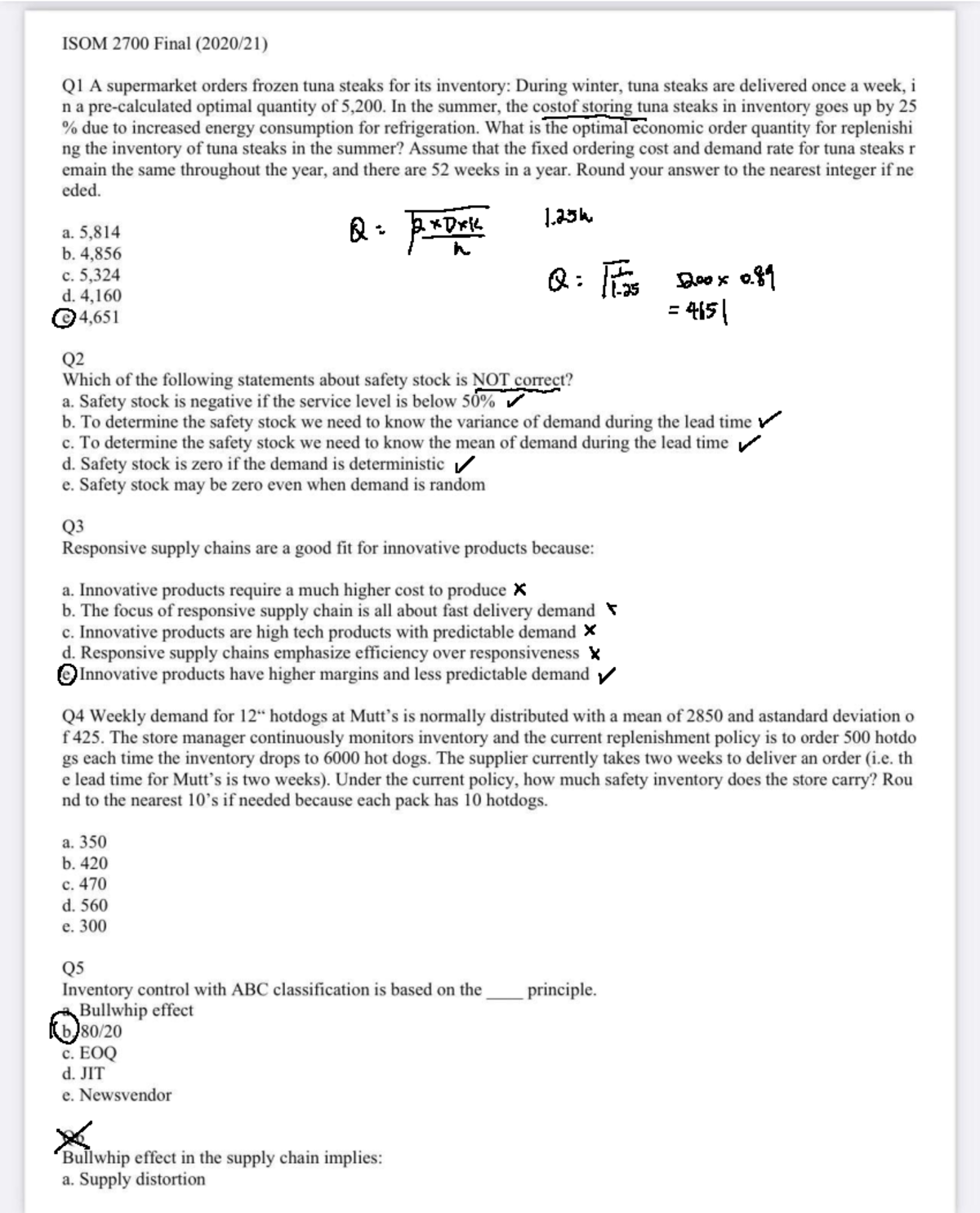 Isom 2700 Final Exam Study Notes 2020-21 - Studocu