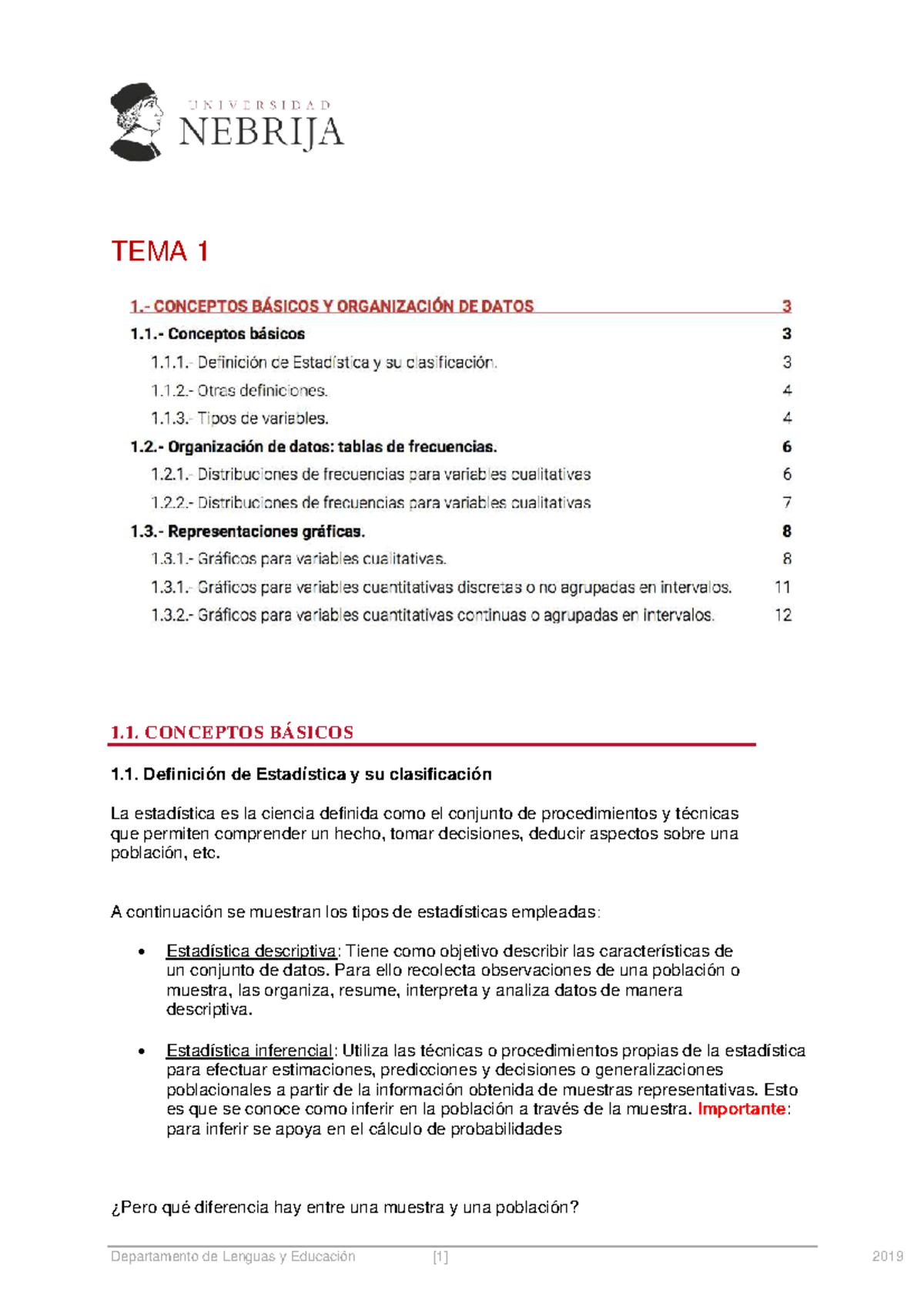 T. 1 Diseño - Conceptos Básicos de Estadística y Variables - Studocu